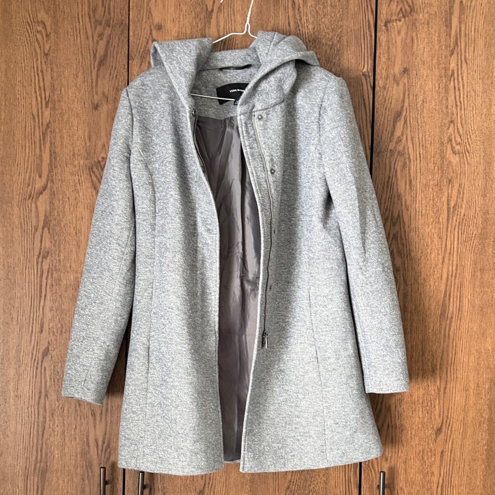 Vero Moda Light Gray Hooded Coat